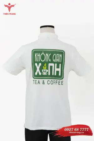 Alternative view of Áo polo đồng phục quán cafe TTCFEATCBF1 màu trắng