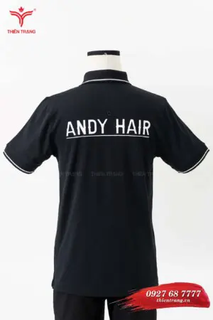 Alternative view of Áo thun salon TTHSLAT28 màu đen phối trắng