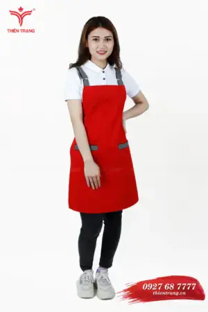 Tạp dề dài nail TTTNSTDD7 màu đỏ