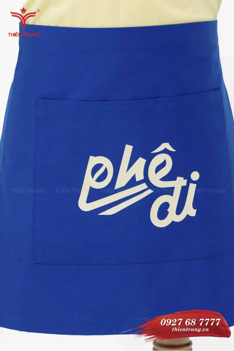Tạp dề ngắn cafe TTCFETDN5 màu xanh dương