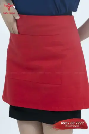 Alternative view of Tạp dề ngắn cafe TTCFETDN7 màu đỏ