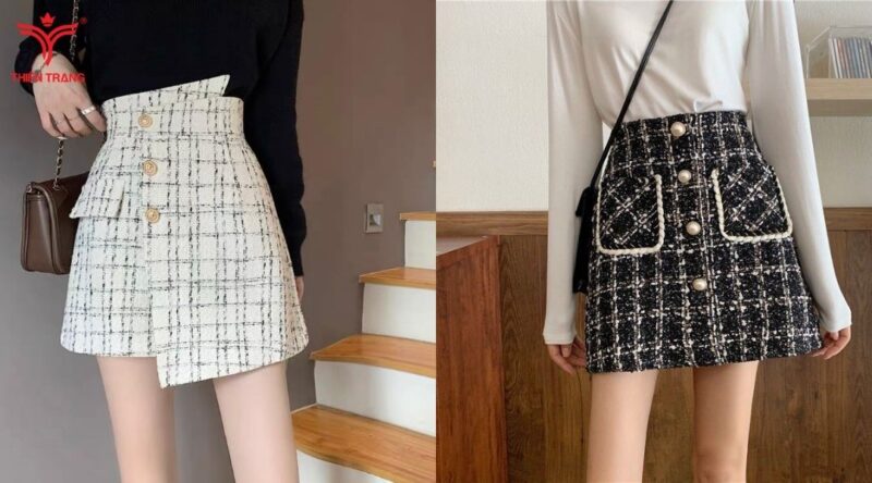Chân váy ngắn tôn dáng may từ vải tuytsi