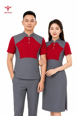 Đồng phục lễ tân cổ tàu khuy ngọc