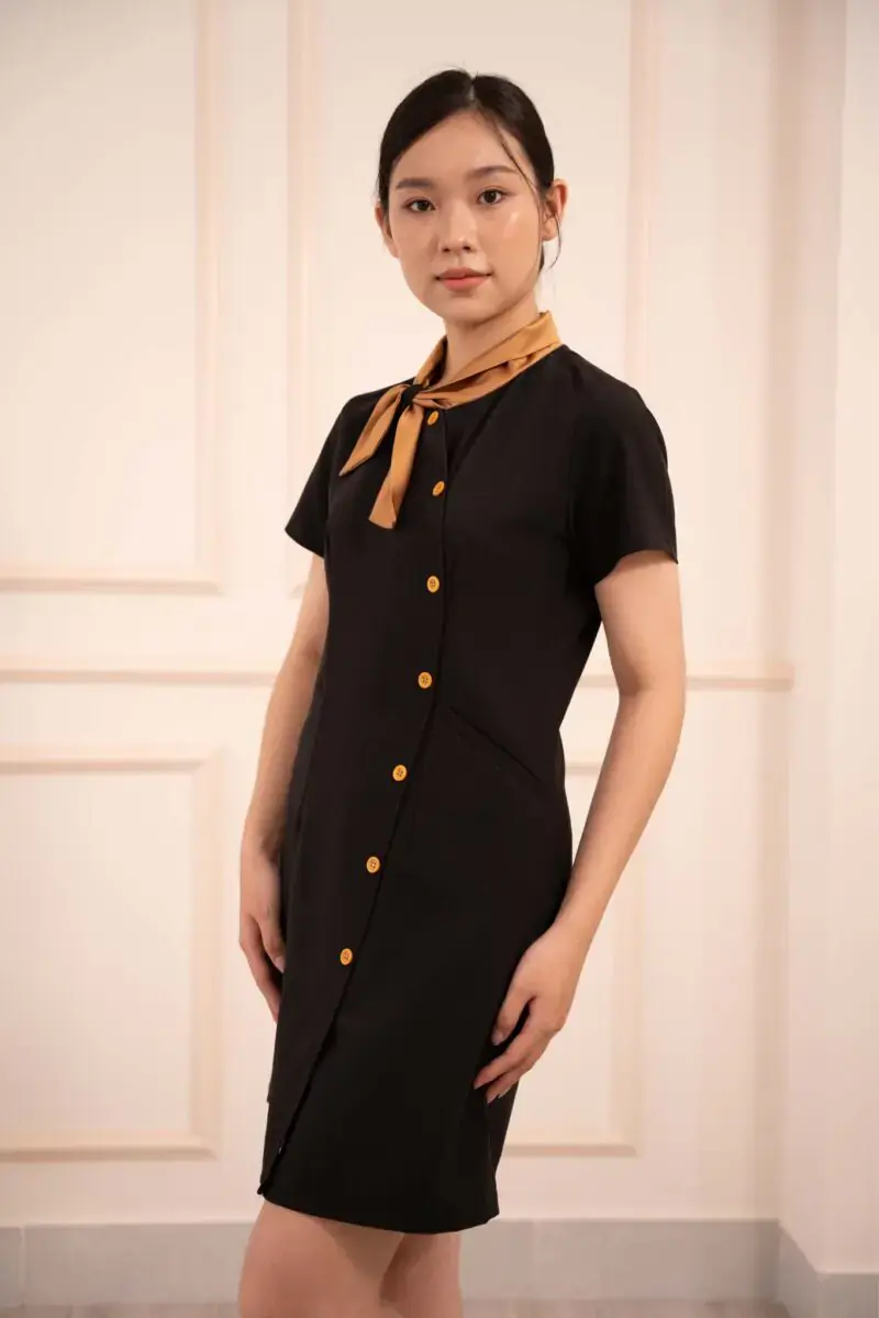 Mẫu đồng phục lễ tân spa đơn giản