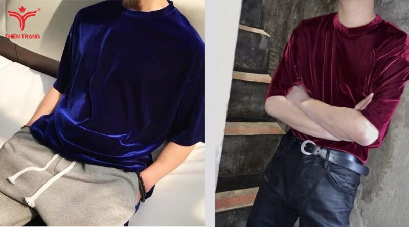 Trang phục áo thun nam được may từ vải nhung