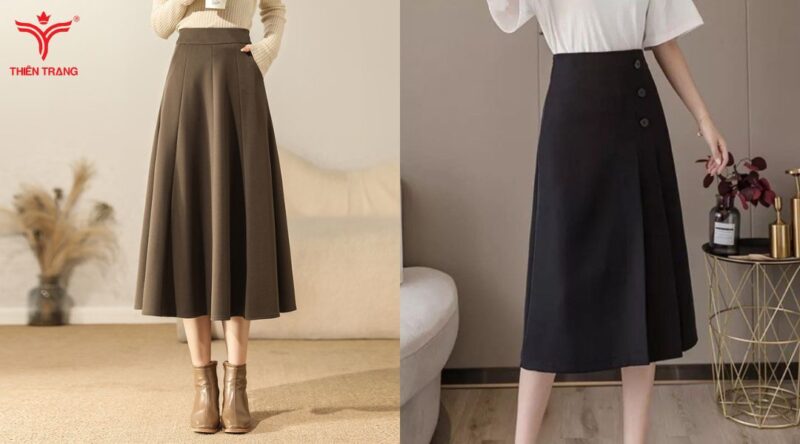 Vải tuyết mưa may chân váy công sở đẹp