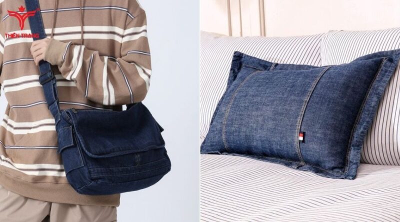 Denim sử dụng để may phụ kiện túi thời trang độc đáo