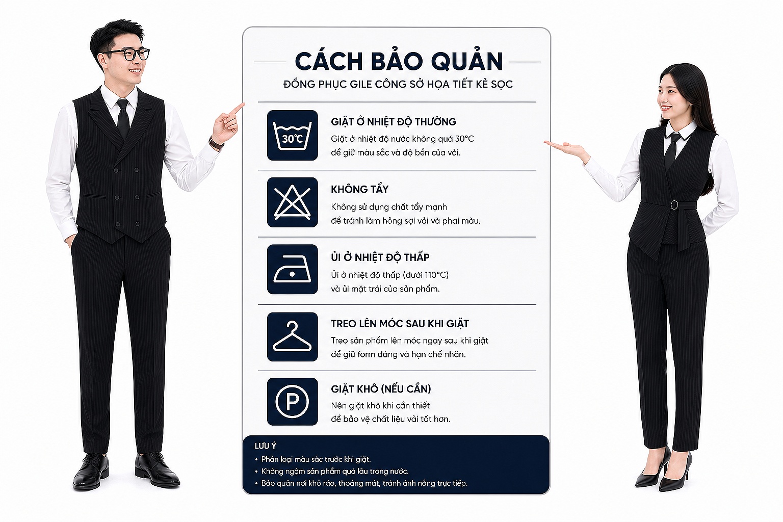 Cách Bảo Quản Đồng Phục Gile Luôn Giữ Được Phom Dáng