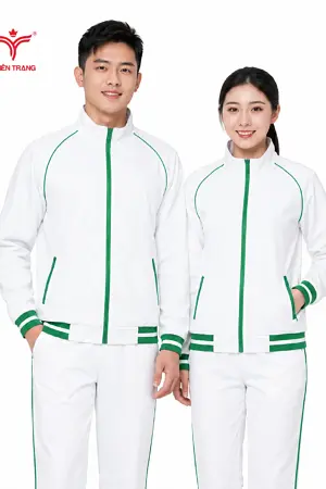 Áo khoác gió đồng phục cổ trụ bo chun thể thao