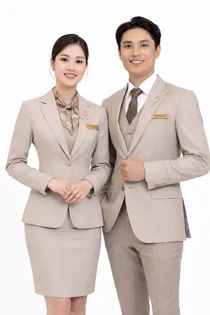 Đồng phục quản lý khách sạn Vest Beige Luxury