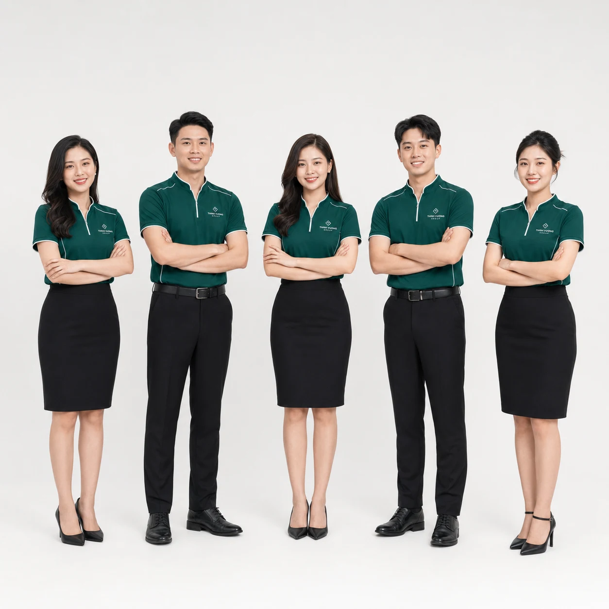 Đồng phục áo thun cổ trụ phối dây kéo - Ảnh 5