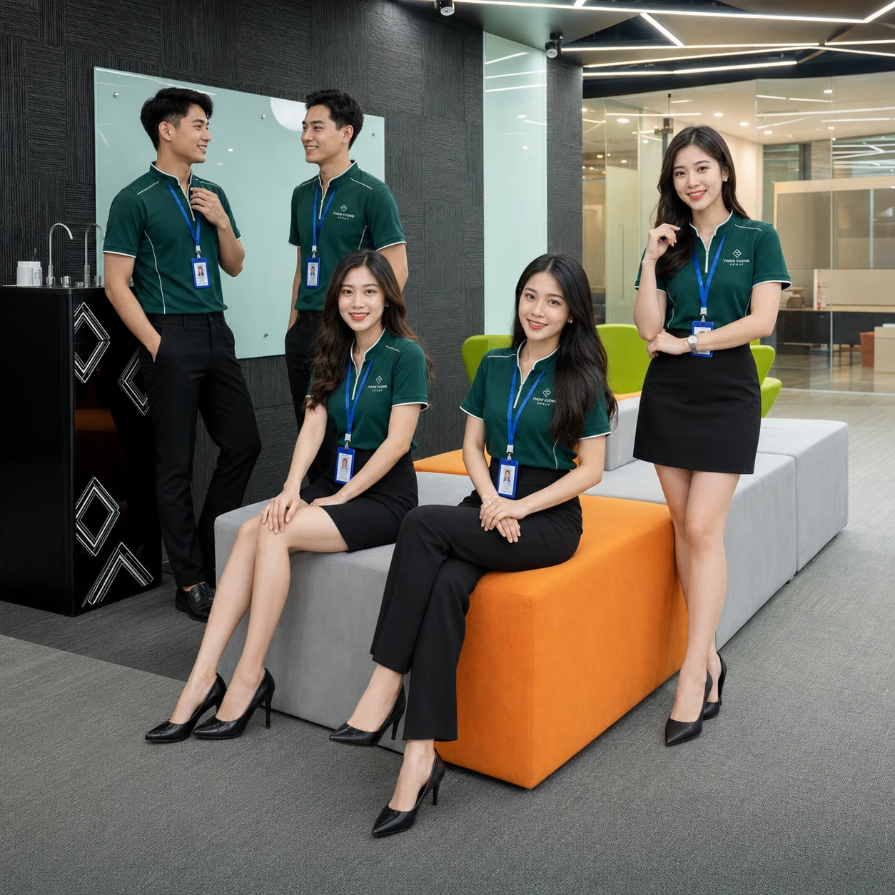 Đồng phục áo thun cổ trụ phối dây kéo - Ảnh 8