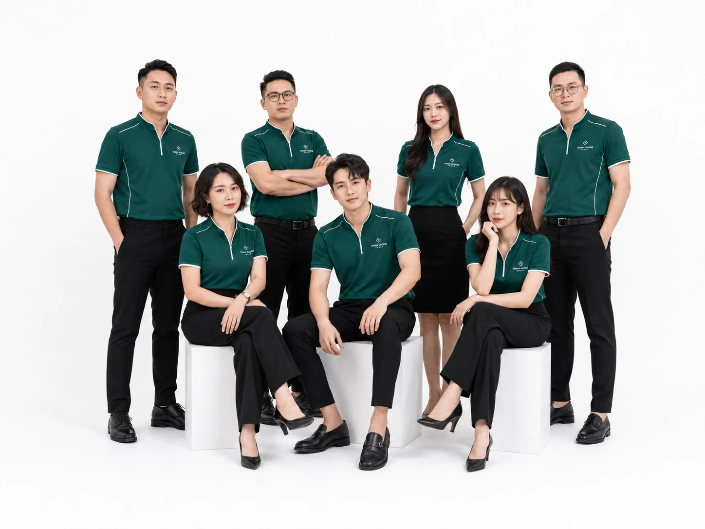 Đồng phục áo thun cổ trụ phối dây kéo - Ảnh 6