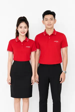 Áo polo bo viền phối quần âu/chân váy