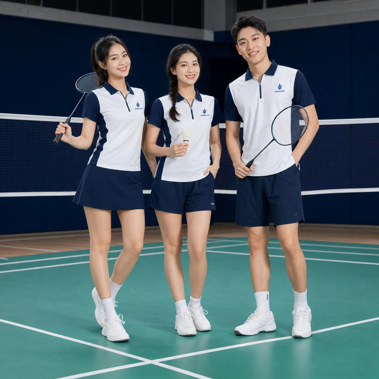 Áo polo cổ khóa kéo phối sườn