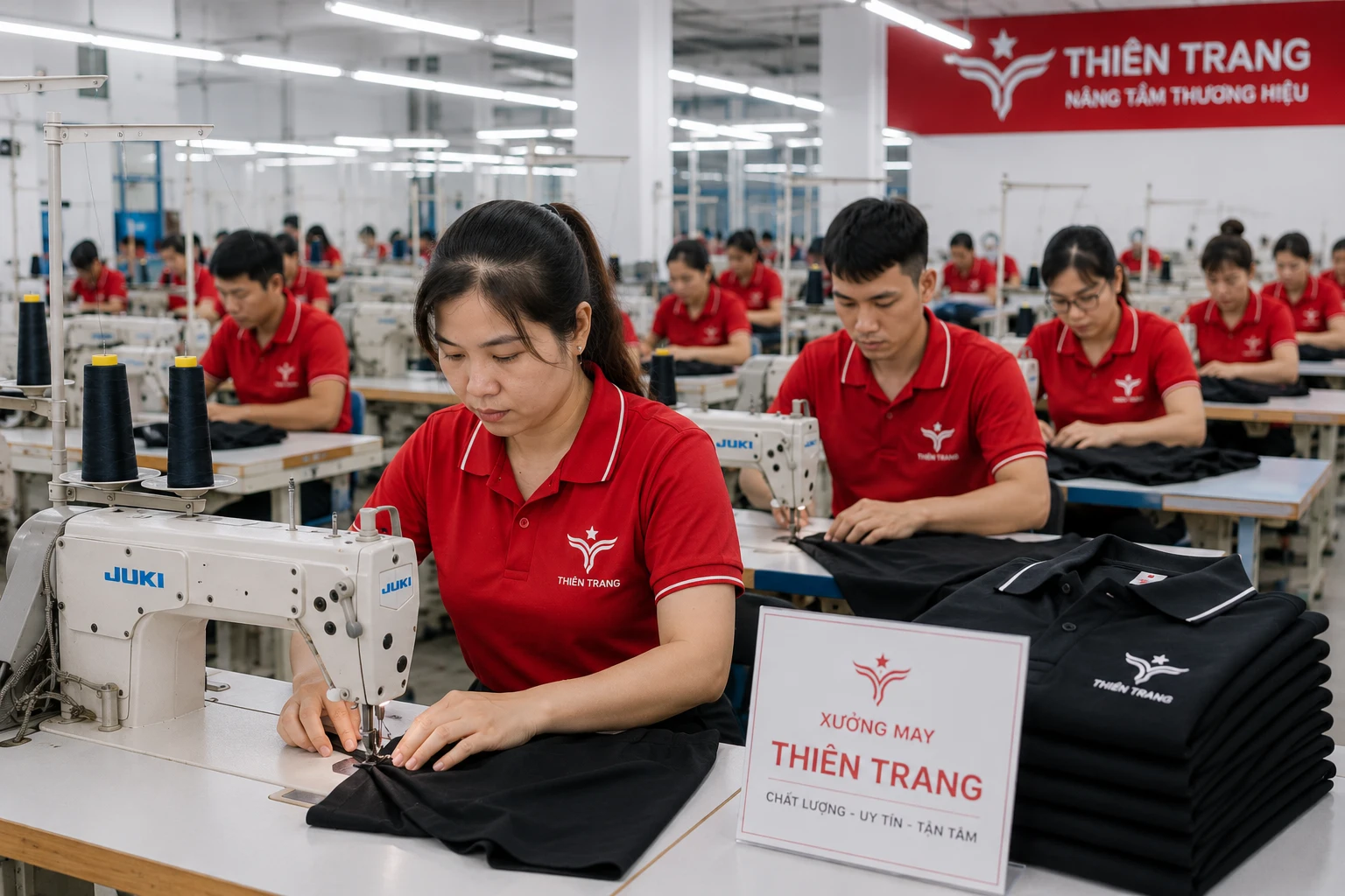 Áo thun đồng phục cổ tàu