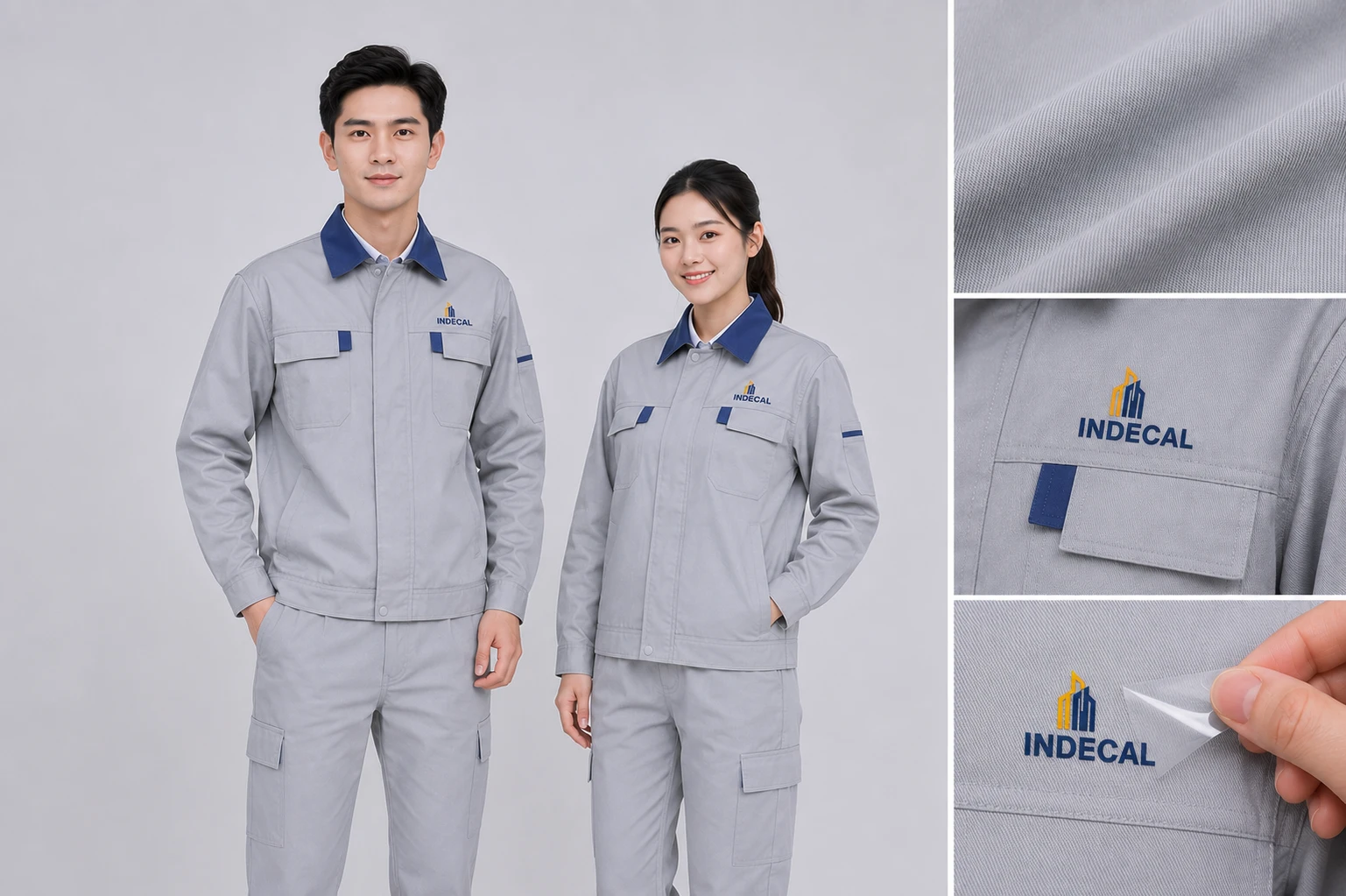 Đồng phục công nhân tại xưởng chất liệu vải Kate Ford thêu logo 