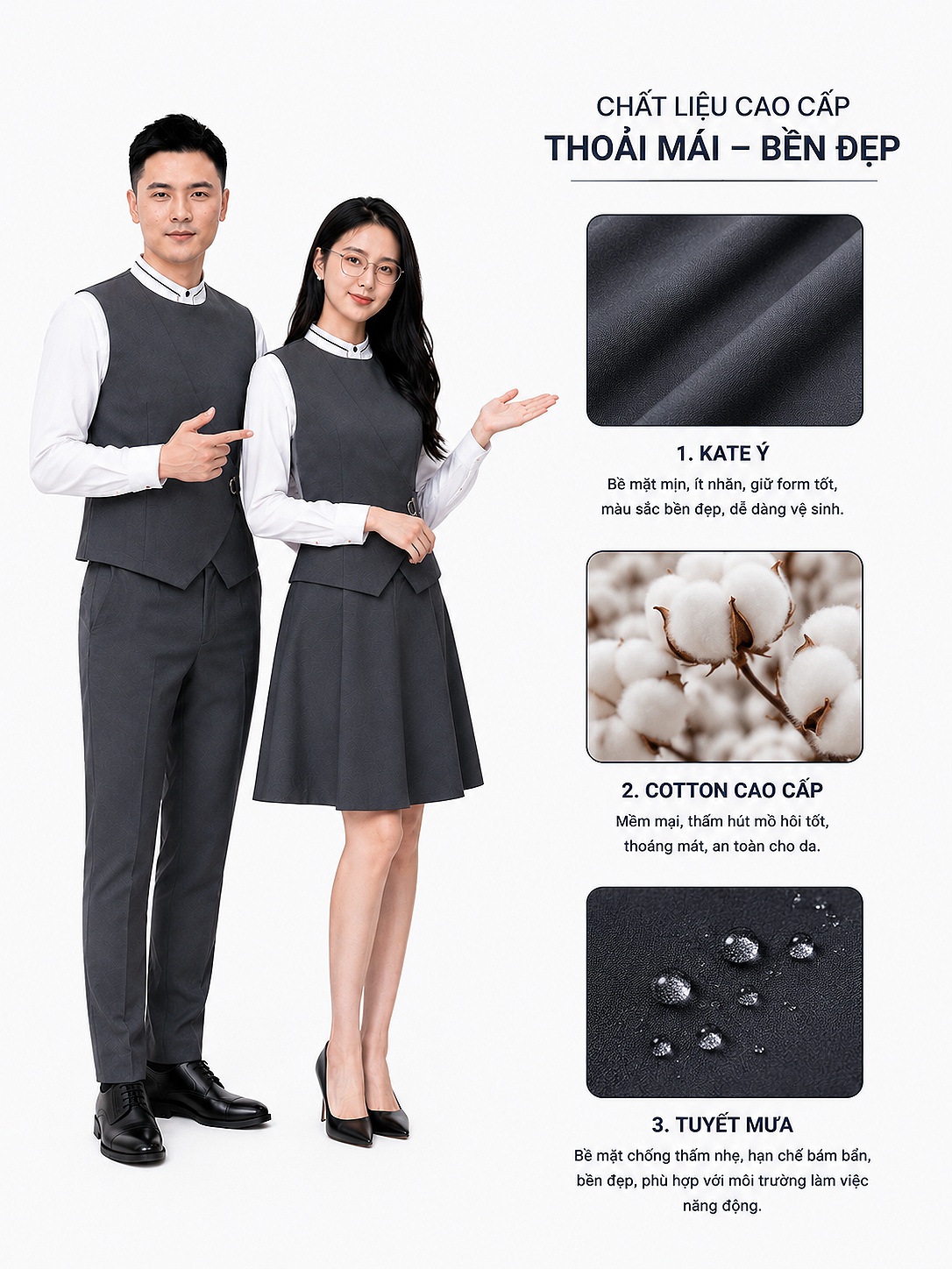 Chất liệu phù hợp cho đồng phục công sở