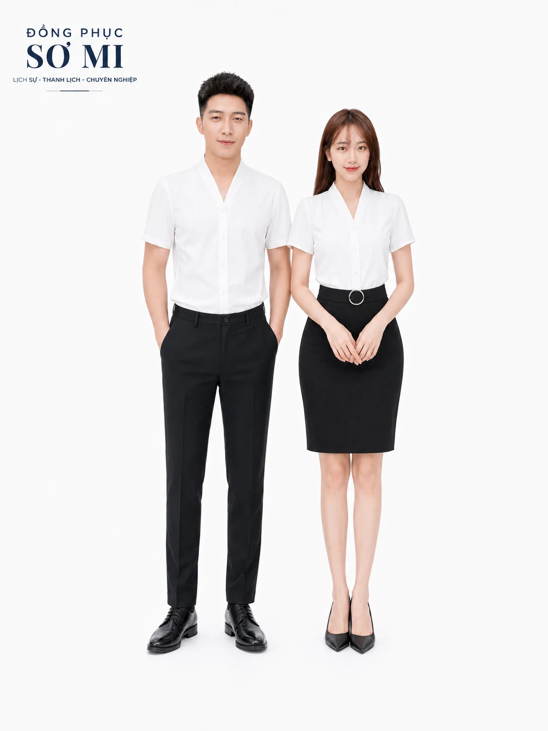 Đồng phục sơ mi cổ chữ V - Ảnh 2