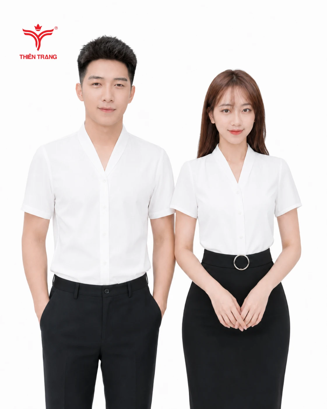 Đồng phục sơ mi cổ chữ V