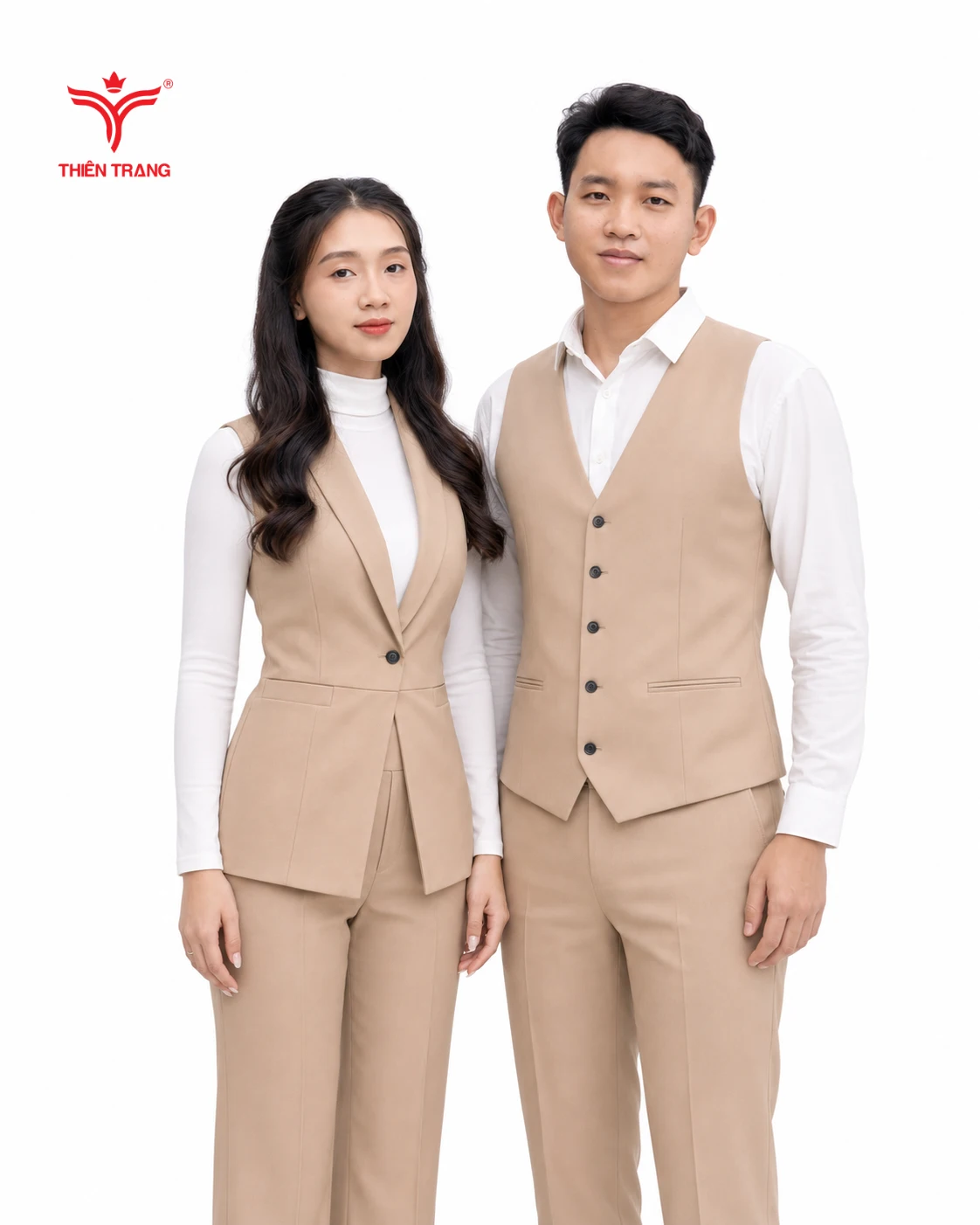 Đồng phục Ghile vest dáng dài, cổ ve lật (Notch Lapel)