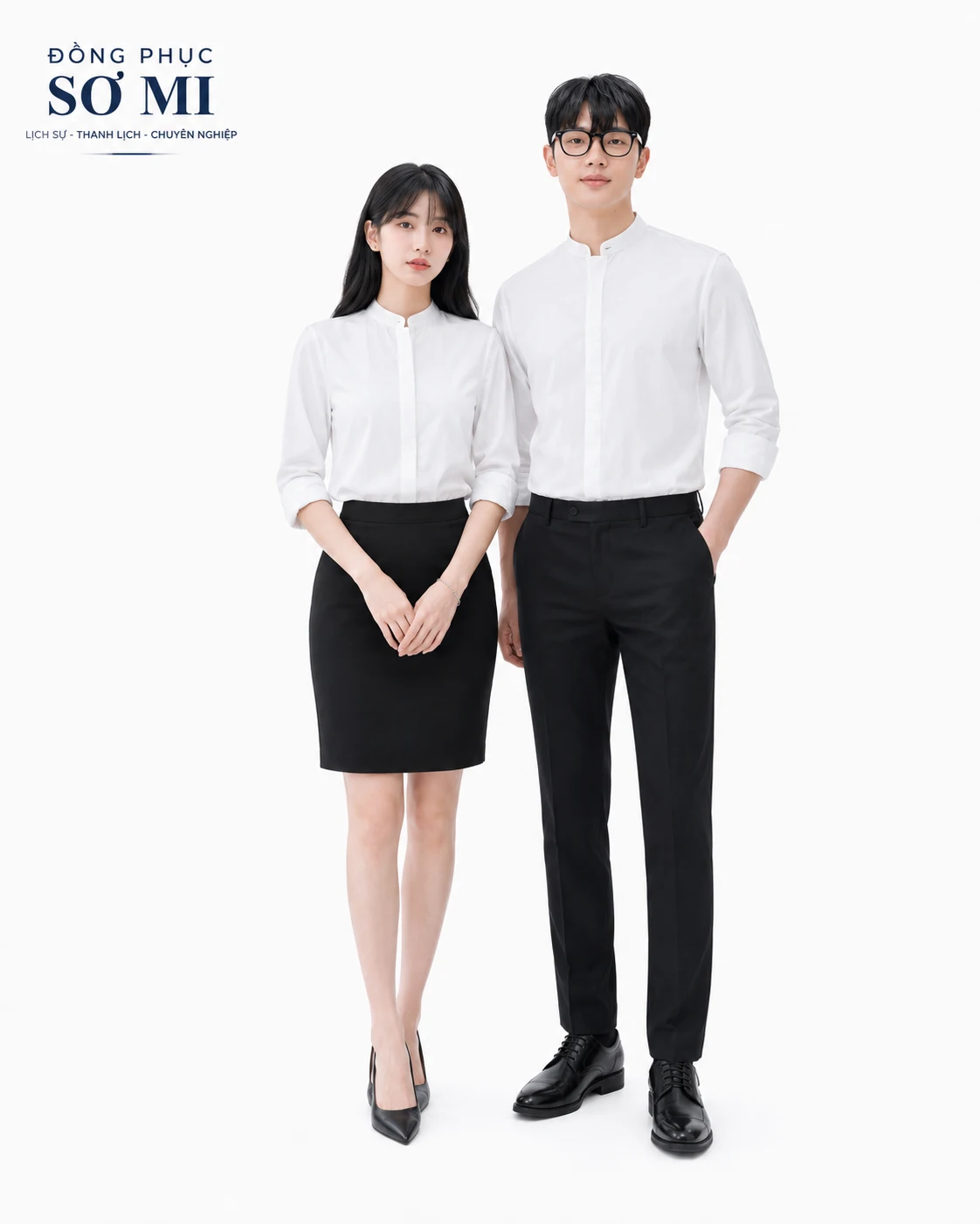 Đồng Phục Áo Sơ Mi Cổ Trụ - Ảnh 2