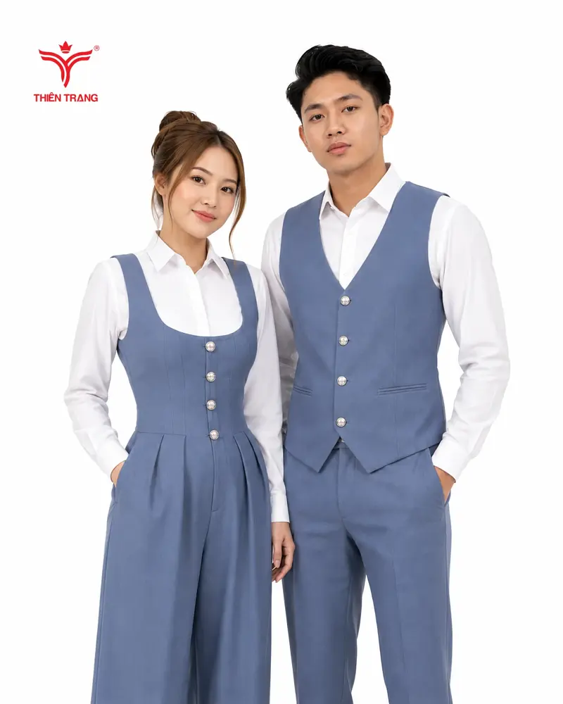 Đồng phục gile nam và jumpsuit nữ công sở