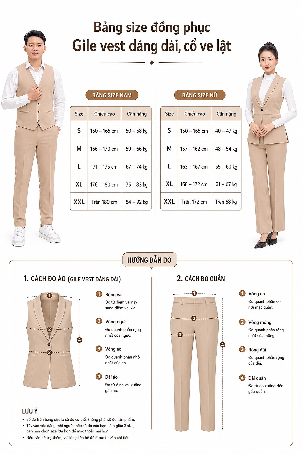 Bảng Size Gile Nam Nữ