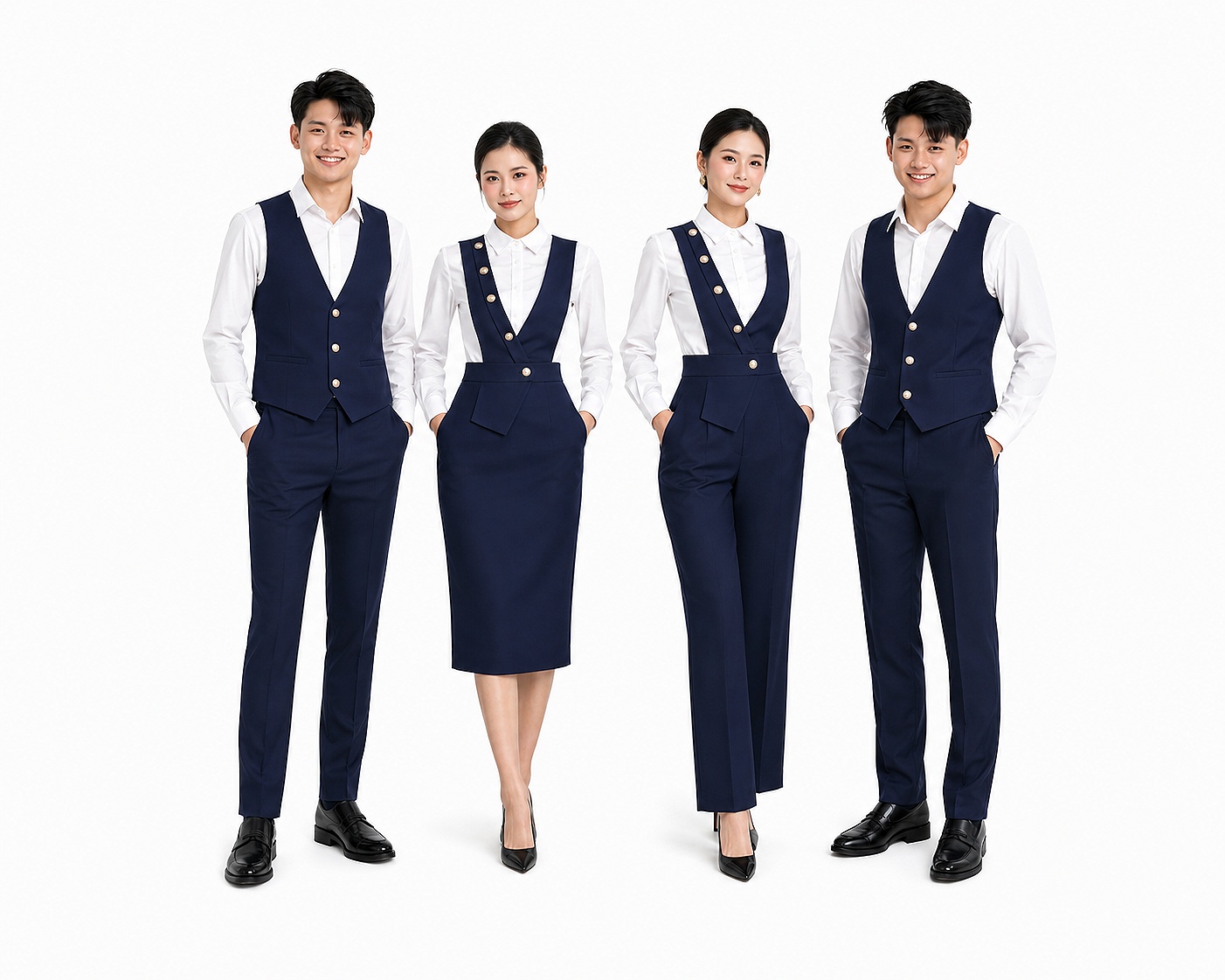 Đồng Phục Áo Gile Hai Dây Bản To Phối Cúc – Giải Pháp Tạo Dấu Ấn Cho Doanh Nghiệp