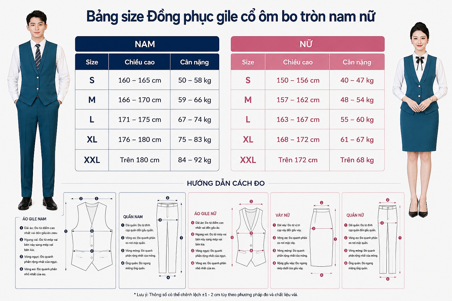 Bảng size tham khảo