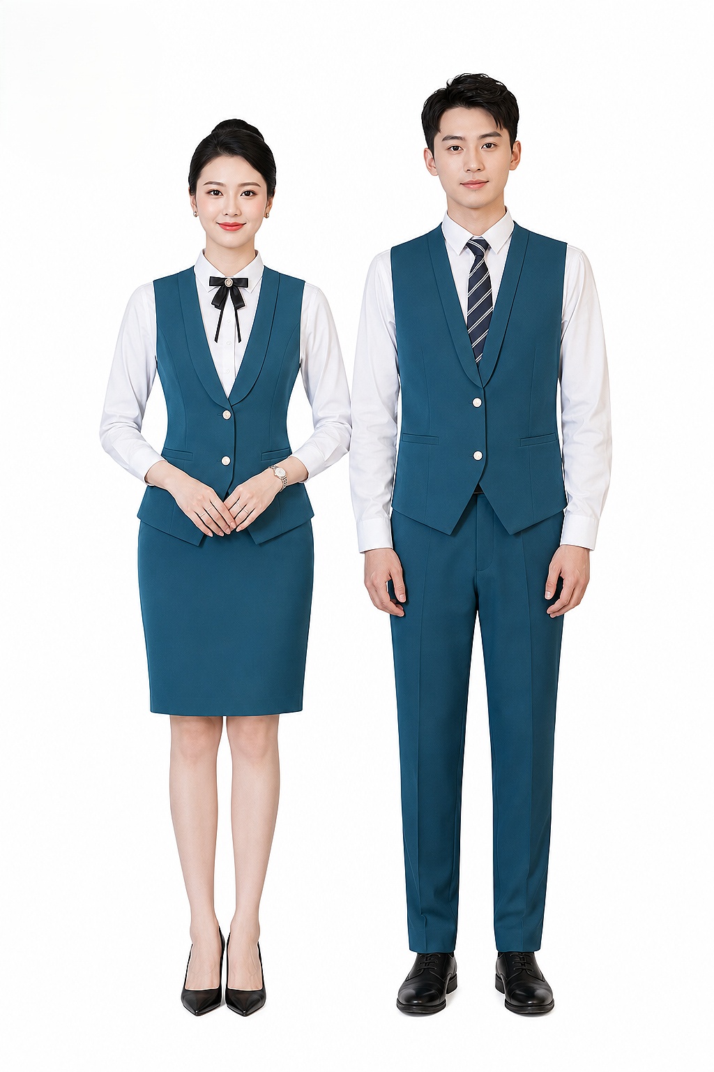Thông tin sản phẩm đồng phục gile cổ ôm bo tròn nam nữ