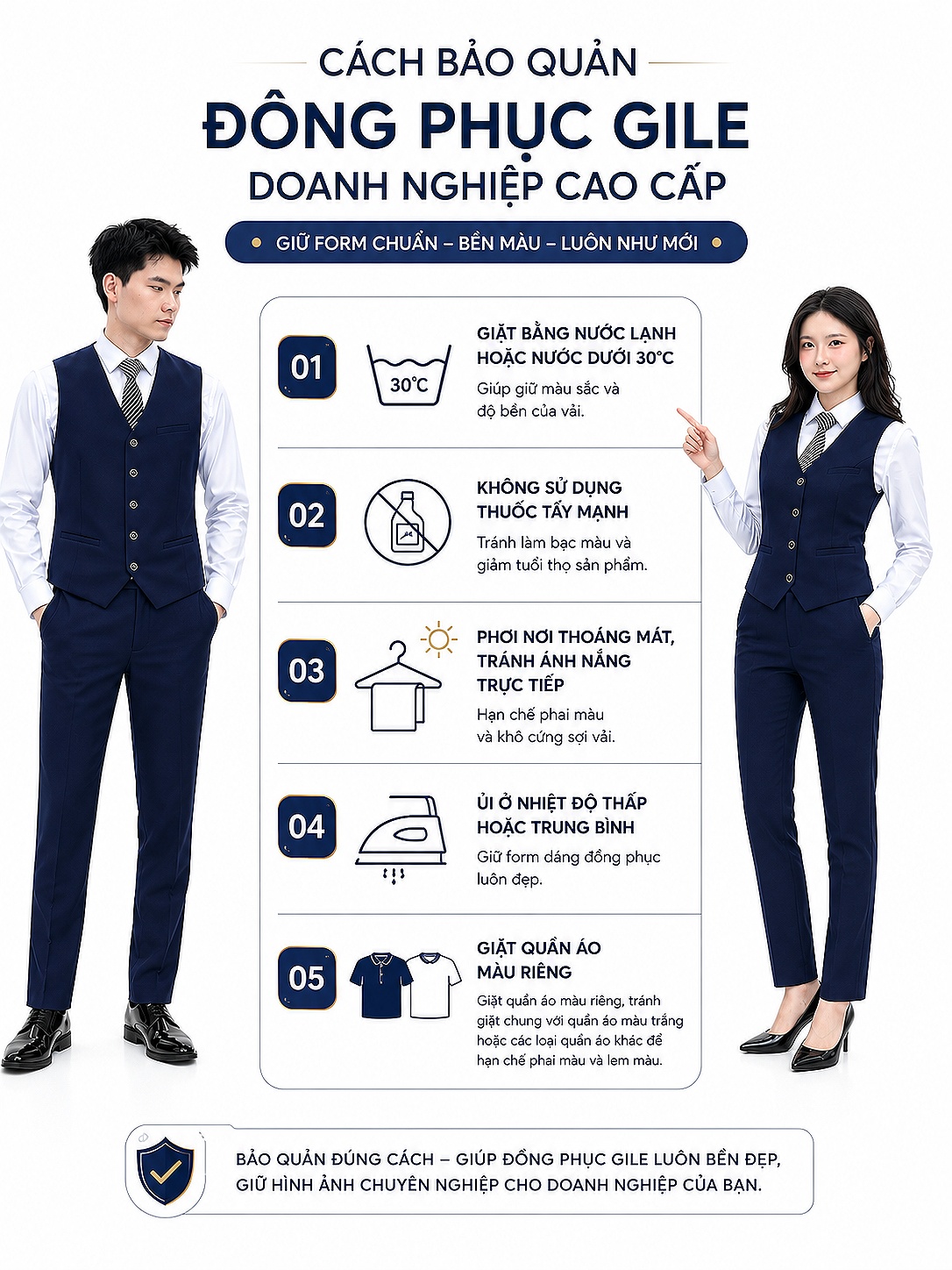 Cách Bảo Quản Đồng Phục Gile Luôn Bền Đẹp