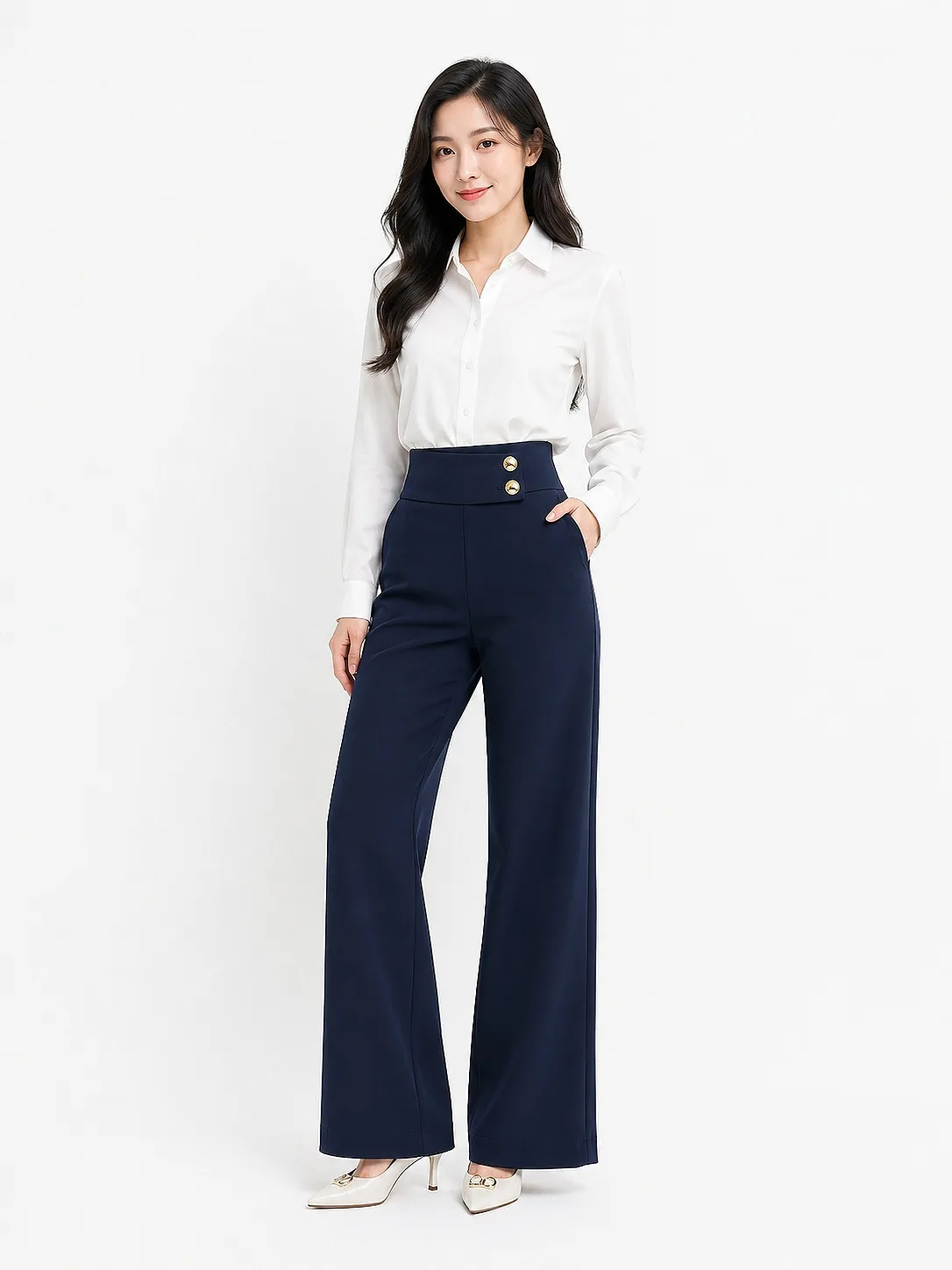 Đồng phục quần tây ống rộng cạp khuy đôi 4 Thông Tin Sản Phẩm Đồng Phục Quần Tây Ống Rộng Cạp Khuy Đôi