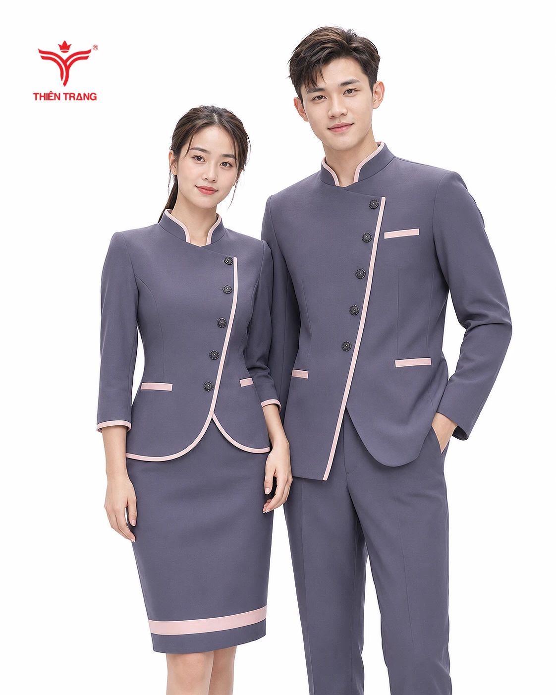 Đồng phục veston văn phòng màu đỏ burgundy sang trọng