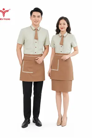 Alternative view of Đồng phục phục vụ sơ mi cà vạt giả nơ nhà hàng