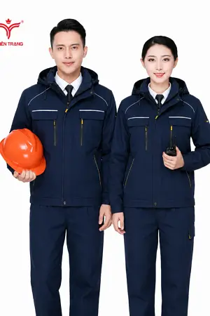 Áo khoác bảo hộ kỹ sư màu xanh đen cao cấp
