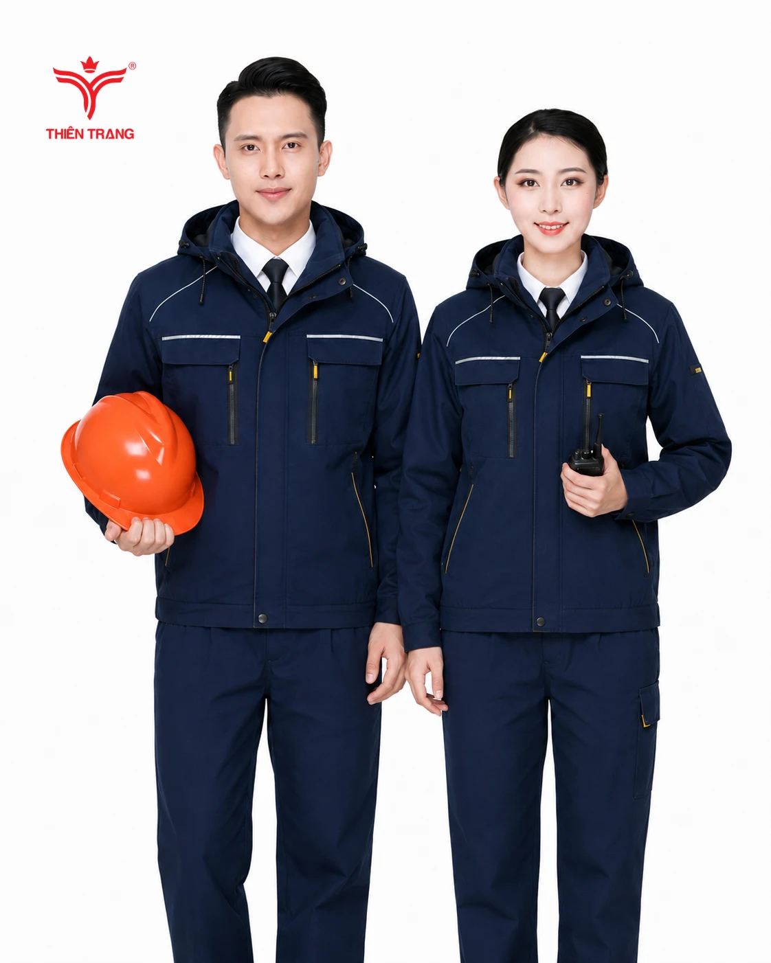 Áo khoác bảo hộ kỹ sư màu xanh đen cao cấp