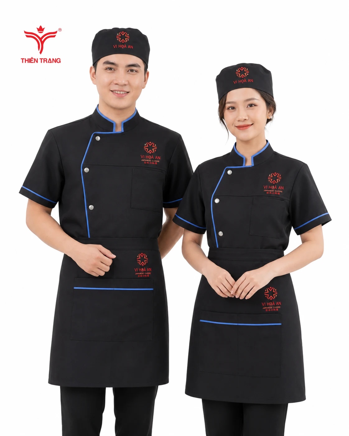 Đồng phục bếp nhà hàng phong cách Nhật Bản