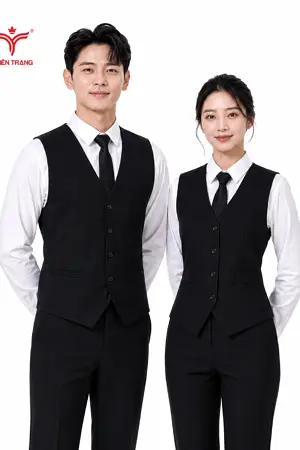Đồng phục phục vụ nhà hàng ghi lê cao cấp