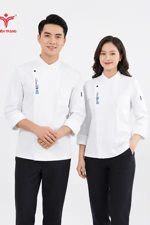 Đồng Phục Đầu Bếp Cổ Trụ Tay dài