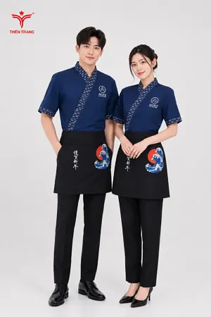 Đồng Phục Phục Vụ Yukata dáng ngắn Nhà Hàng Nhật