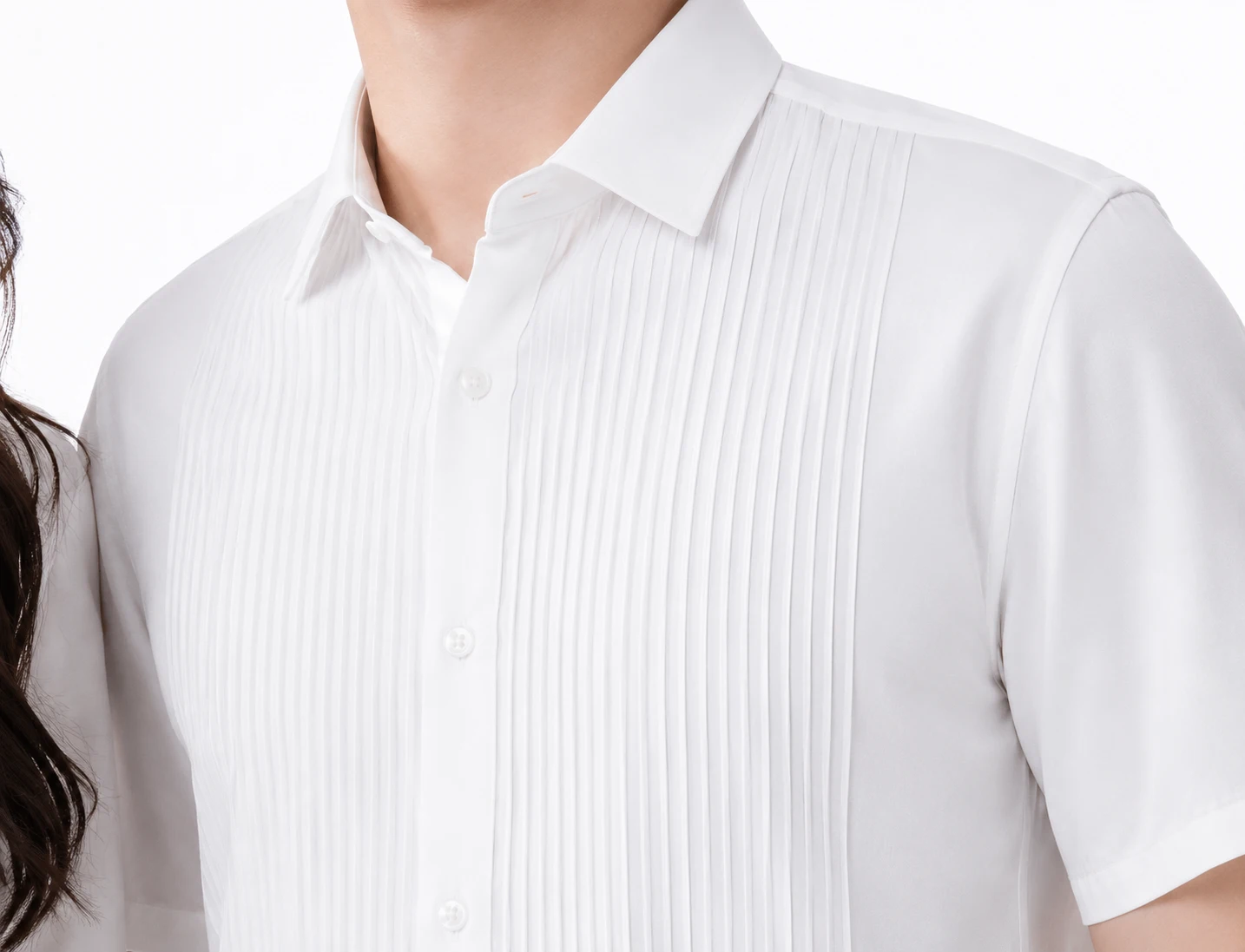 Đồng phục áo sơ mi xếp ly thân trước cao cấp - Ảnh 9