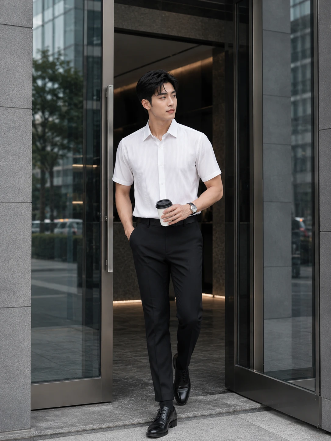 Đồng phục áo sơ mi xếp ly thân trước cao cấp - Ảnh 8