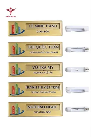 Thẻ tên nhân viên cài áo thay tên mica