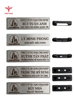 Bảng tên nhân viên inox