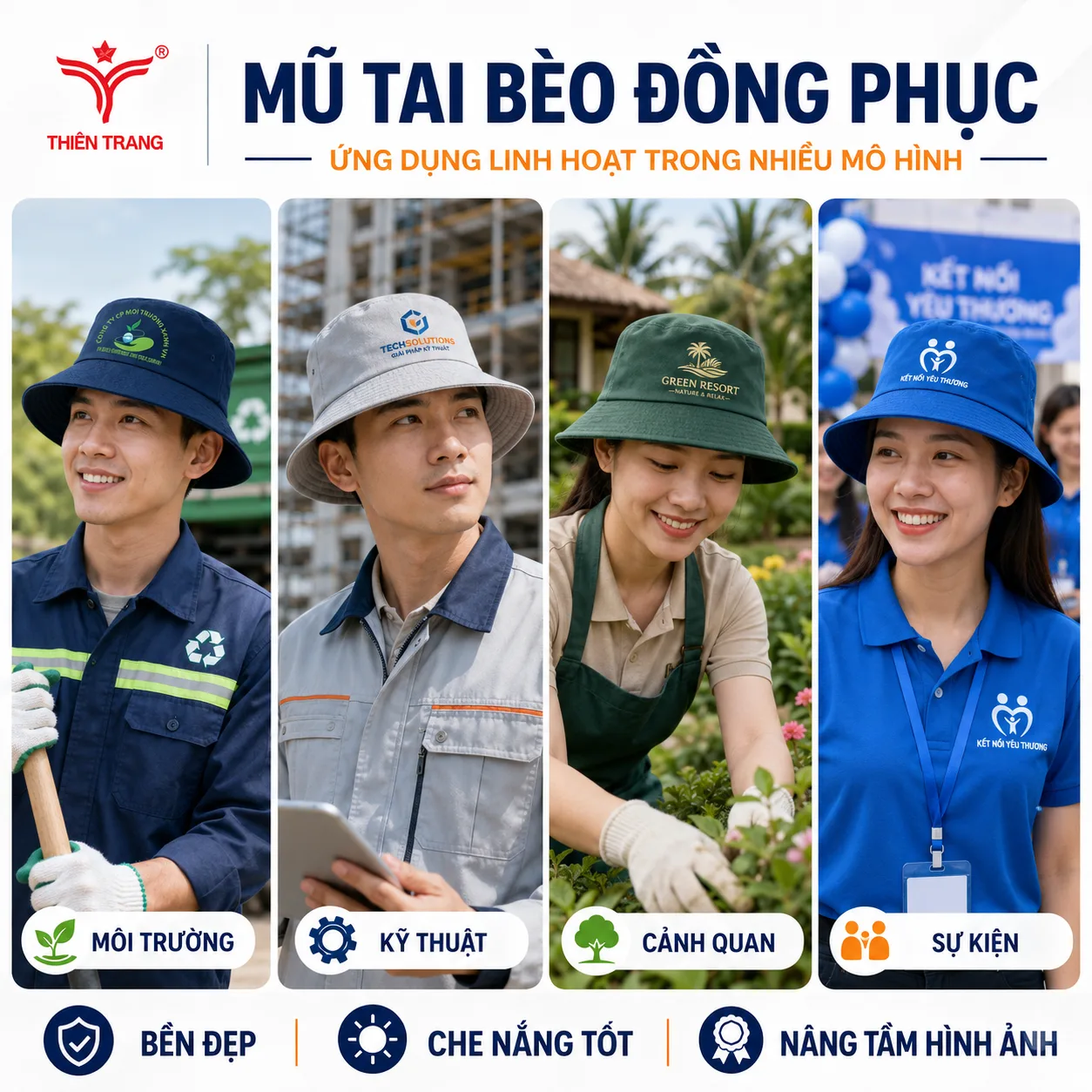 Mũ tai bèo đồng phục theo yêu cầu 9 mu tai beo 1