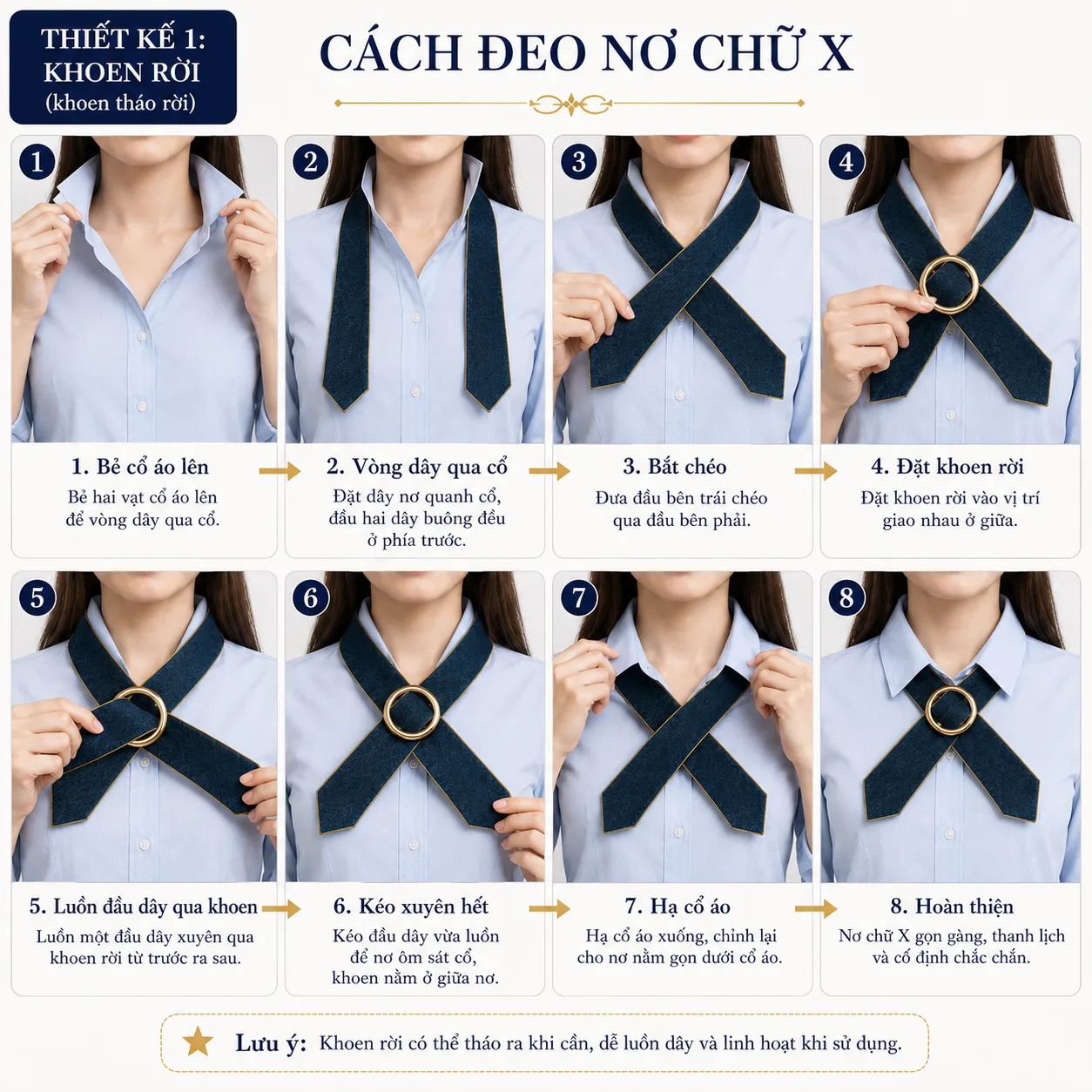 Nơ đồng phục chữ X 11 thiet ke no 1