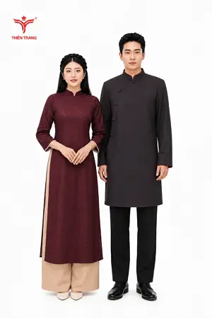 Alternative view of Đồng phục lễ tân nhà hàng áo dài truyền thống