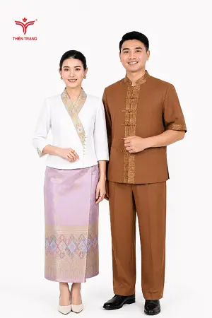 Alternative view of Đồng phục Thái Lan cách tân phối viền thổ cẩm.
