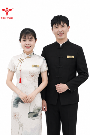 Đồng Phục Sườn Xám Cao Cấp Cho Nhà Hàng Hoa Sang Trọng